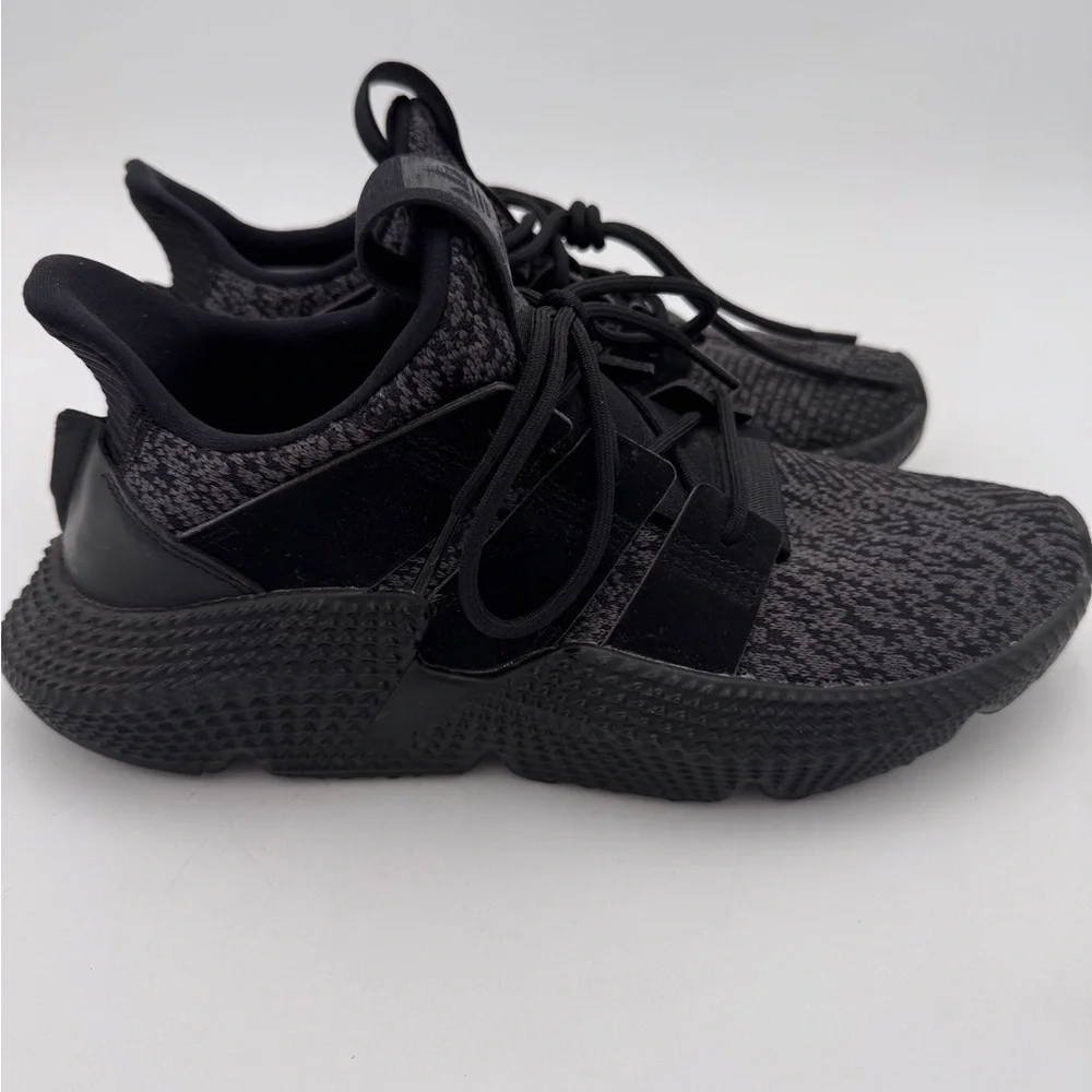 Adidas Charcoal and Black Knit Sneakers